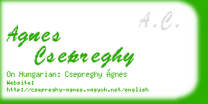 agnes csepreghy business card
